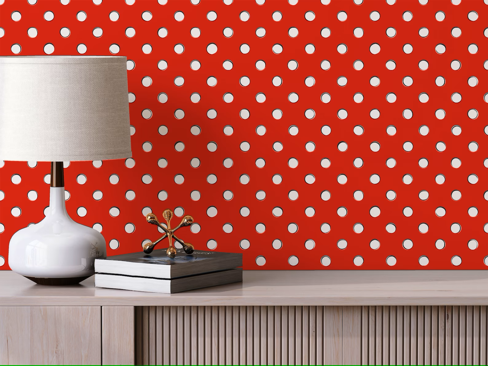 red and white polka dot wallpaper